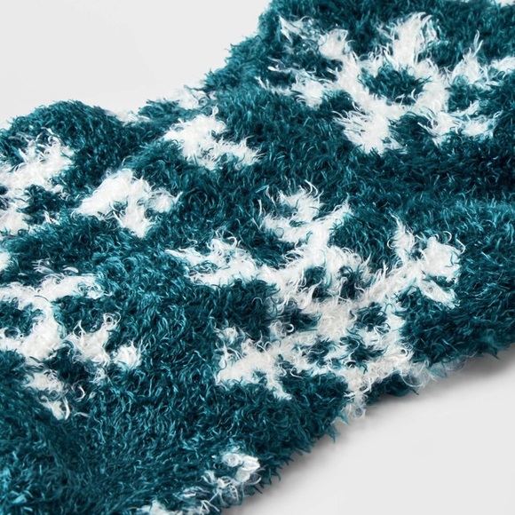 Snowflake Cozy Crew Socks - Picture 2 of 3